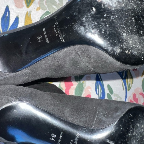 SAINT LAURENT PARIS Suede black booties - Picture 5 of 15